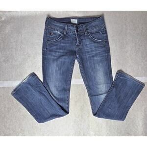 Hudson Jeans Womens 26 Blue Bootcut Stretch Denim Made USA Flap Pockets Classic